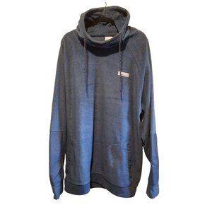 Columbia 3XT Blue Fleece Hoodie With Adjustable Drawstring Hood Oversized Cozy